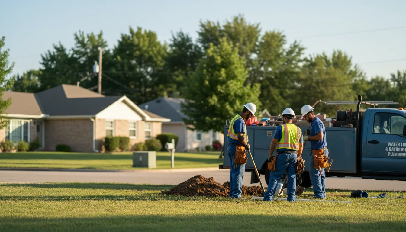 Residential water line and bathroom plumbing service in Lillian, TX